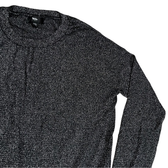 Mossimo size Xs oversized dark grey sweater, sparkly silver glittery design EUC - Picture 2 of 12